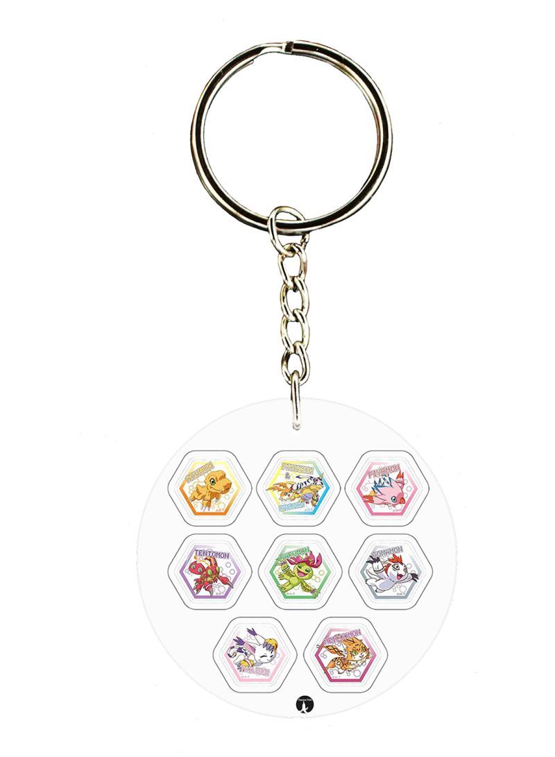 RKN Double Side Anime Digimon Printed Keychain