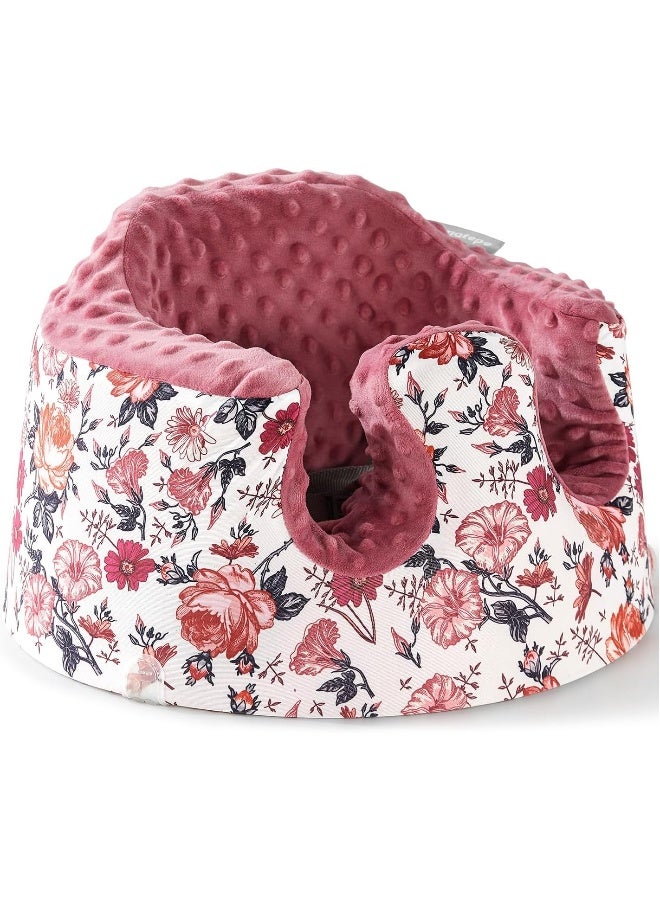 mamatepe Seat Cover Compatible with Bumbo Seat and Nuby Seat, Breathable Baby Seat Cover, Soft Floor Seat Cover for Baby Girl Boy, Anti-Slip, Cover Only, Flower - Image 1