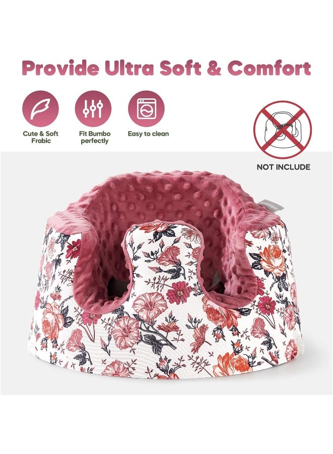 mamatepe Seat Cover Compatible with Bumbo Seat and Nuby Seat, Breathable Baby Seat Cover, Soft Floor Seat Cover for Baby Girl Boy, Anti-Slip, Cover Only, Flower - Image 2