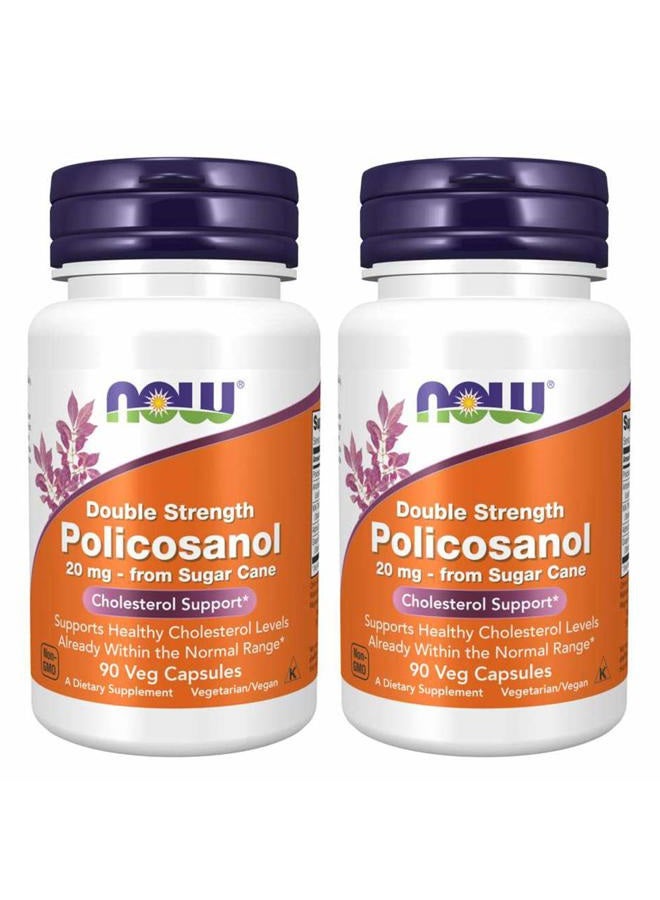 now Foods Policosanol 20mg Plus, 180 Vcaps (90 X 2) - Image 1
