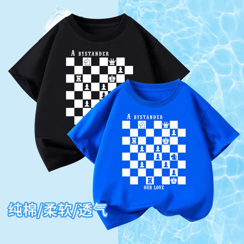 Trendy Children'S Clothing Boys Short Sleeve T-Shirt Cotton New Summer Girls Plaid Half Sleeve Shirt Children'S Fashion Top - Image 2