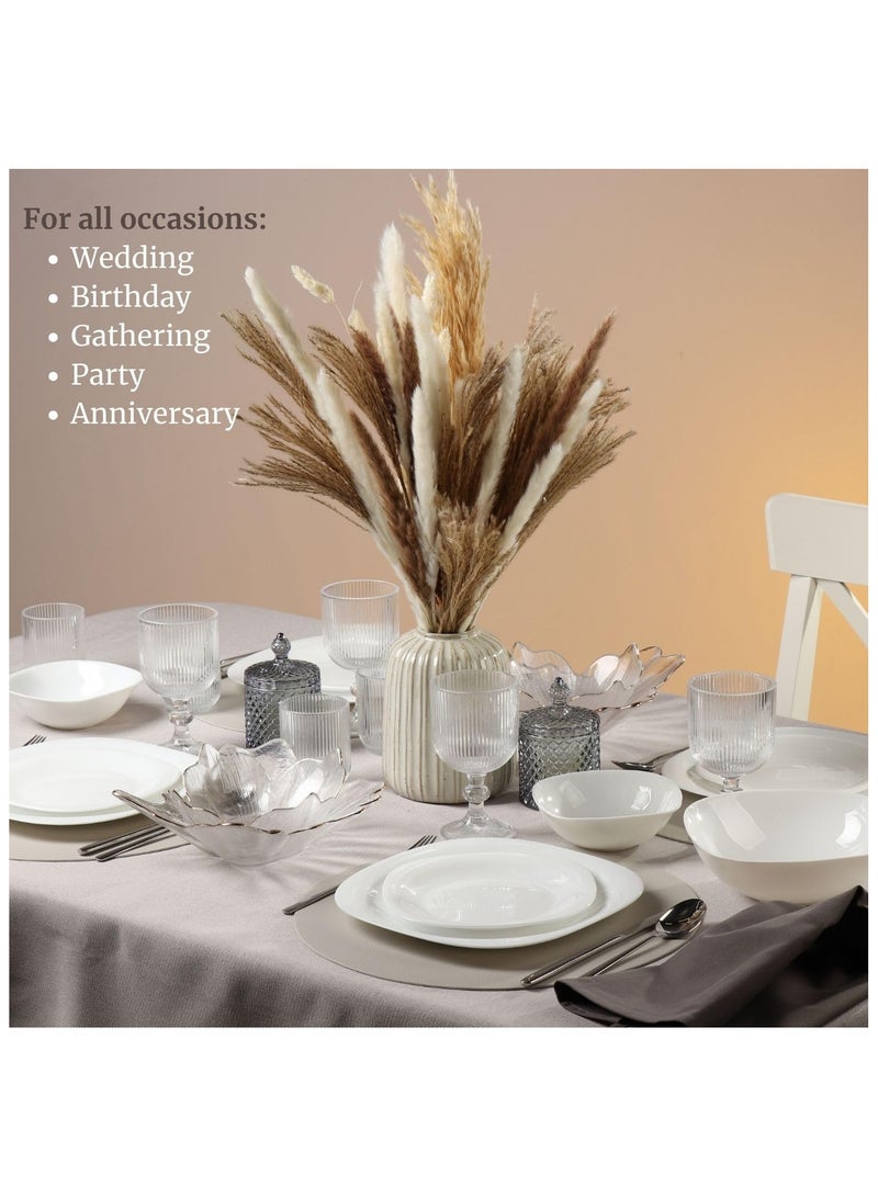 Laopala QUADRA 26-Piece Opal Dinnerware Set – Square Plates, Service for 6 – Elegant White Dish Set – Oven & Microwave Safe – Durable & Lightweight Dinner Plates & Bowls  - Image 5