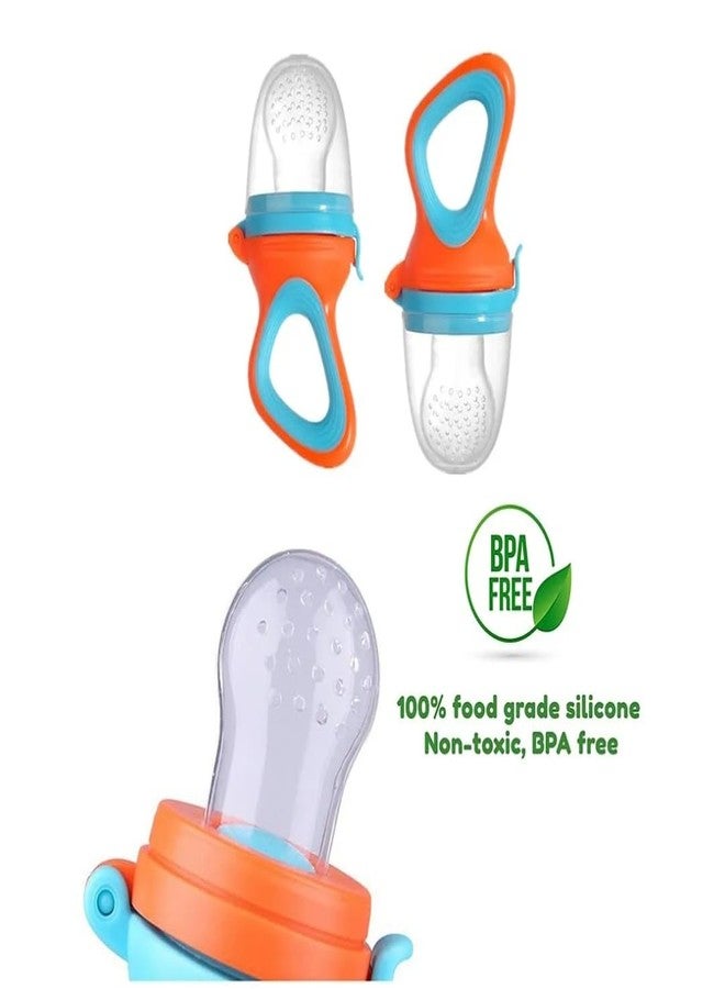 Miracle Moms Soft Silicone Nibbler with Extra Mesh for Babies, Baby Fruit & Food Feeder, Anti Choking Fruit Pacifier, Teether for Infant, 100% BPA Free, 3 Months+ (1, Orange) - Image 3