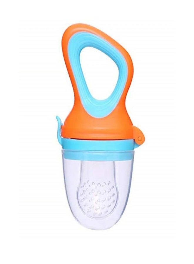 Miracle Moms Soft Silicone Nibbler with Extra Mesh for Babies, Baby Fruit & Food Feeder, Anti Choking Fruit Pacifier, Teether for Infant, 100% BPA Free, 3 Months+ (1, Orange) - Image 1