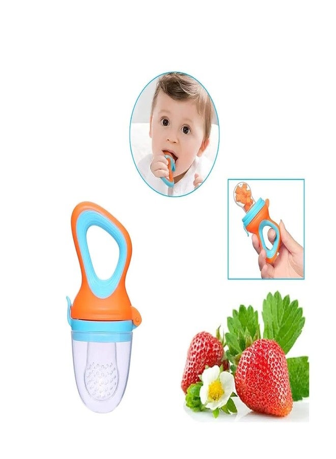Miracle Moms Soft Silicone Nibbler with Extra Mesh for Babies, Baby Fruit & Food Feeder, Anti Choking Fruit Pacifier, Teether for Infant, 100% BPA Free, 3 Months+ (1, Orange) - Image 4