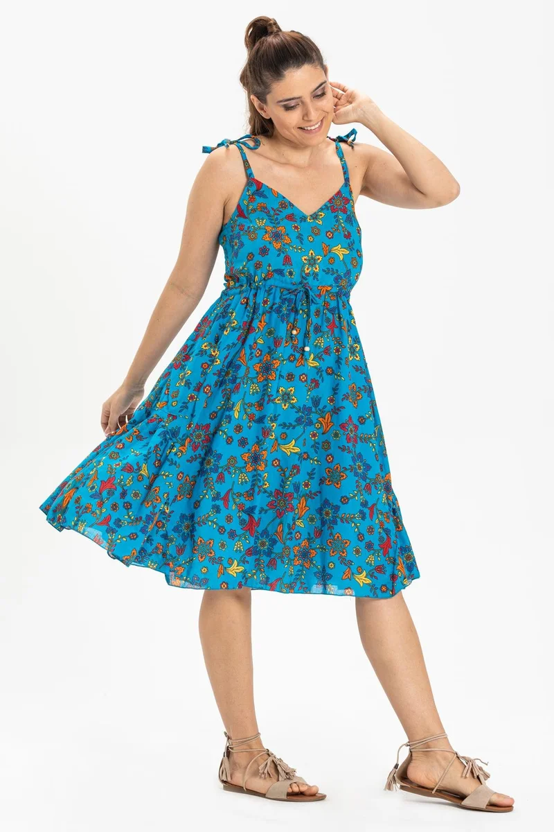 Eliş Şile Bezi Floral Print Sundress