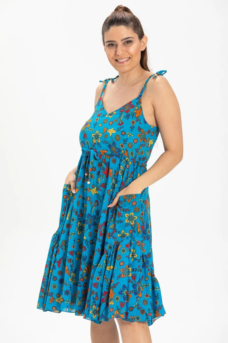 Eliş Şile Bezi Floral Print Sundress