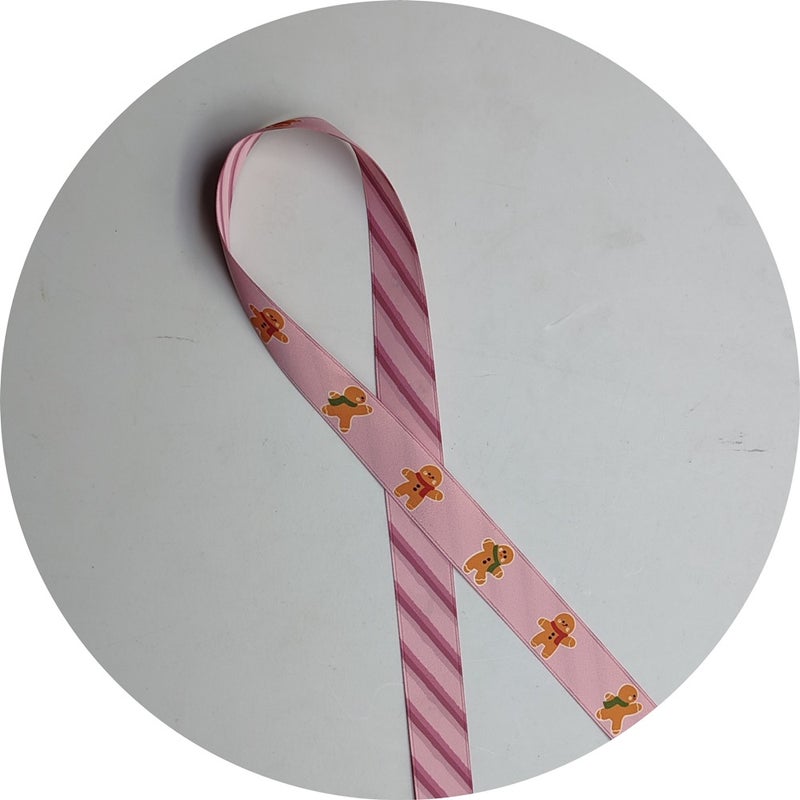 16Mm Gingerbread Man Full Glow Polyester Christmas Belt L16S174 Double Sided 4 Color Positioning Heat Transfer Ribbon - Image 4