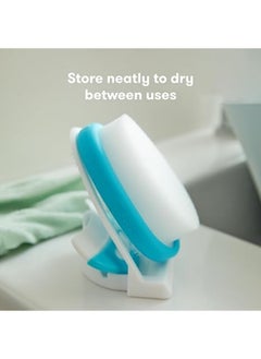 Generic The 3-Step Cradle Cap System,  Sponge, Brush and Comb for Babies with Cradle Cap, White-Blue  - Image 4
