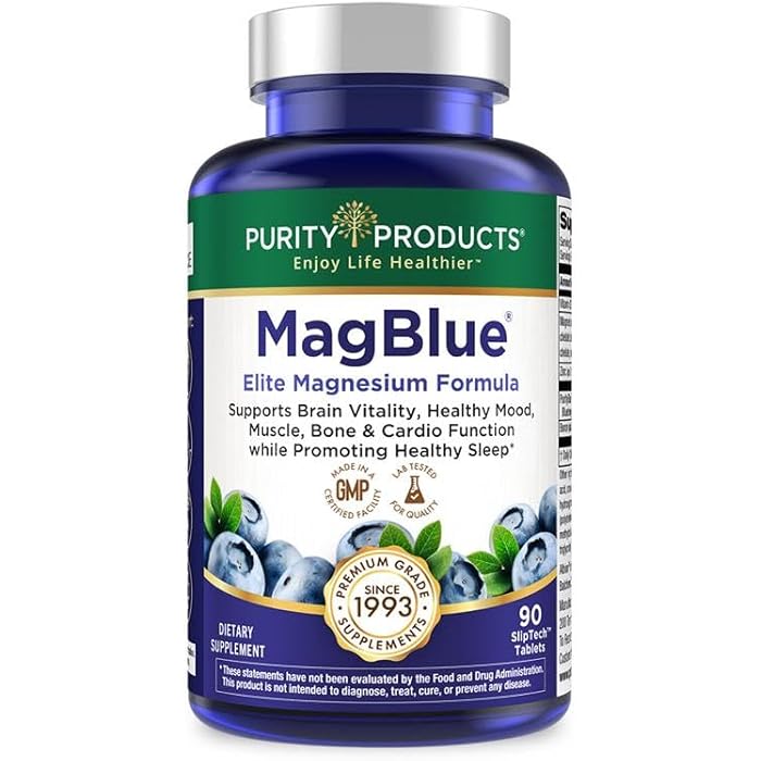 Purity Products MagBlue - Magnesium Bisglycinate Buffered & More - 90 Tablets - Image 1