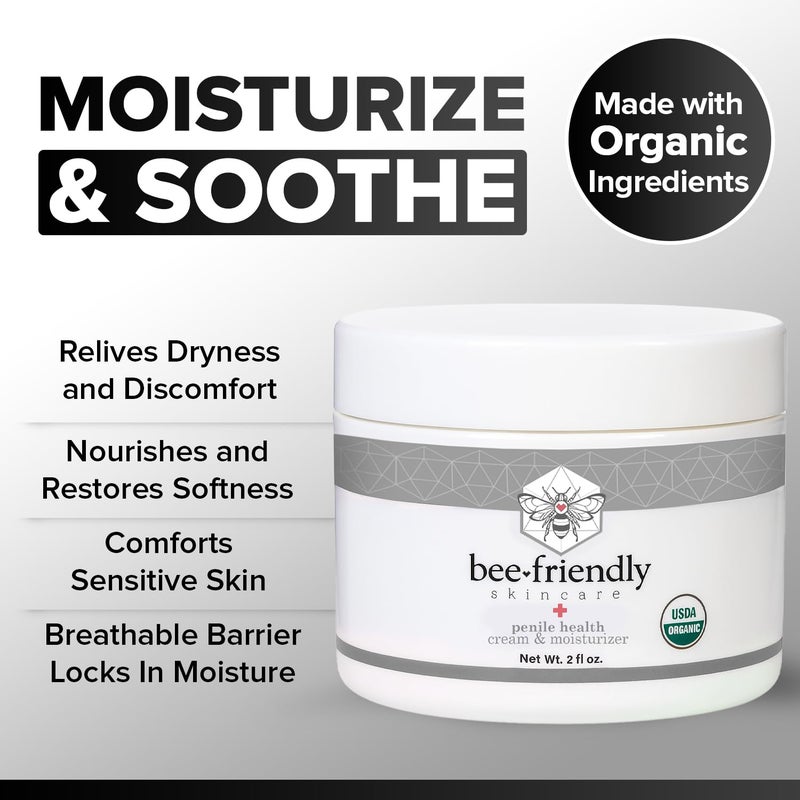 BeeFriendly Organic Penile Health Creme, USDA Certified Cream, Natural Moisturizer Aids With Dry, Chafed, Itchy, Irritated & Sensitive Male Skin 2 oz - Image 3