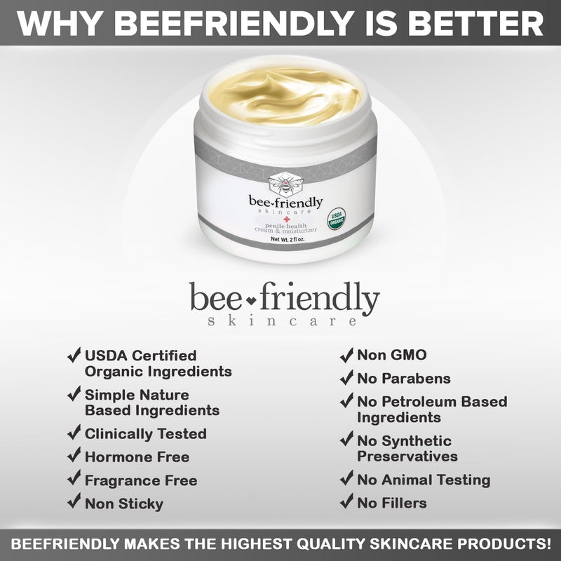 BeeFriendly Organic Penile Health Creme, USDA Certified Cream, Natural Moisturizer Aids With Dry, Chafed, Itchy, Irritated & Sensitive Male Skin 2 oz - Image 5