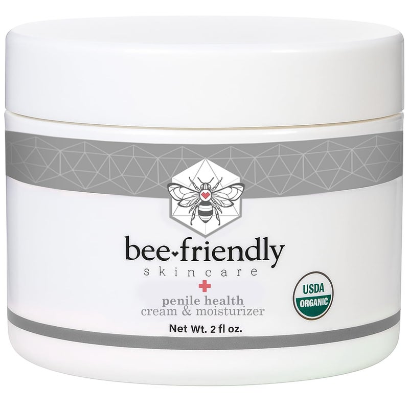BeeFriendly Organic Penile Health Creme, USDA Certified Cream, Natural Moisturizer Aids With Dry, Chafed, Itchy, Irritated & Sensitive Male Skin 2 oz - Image 1