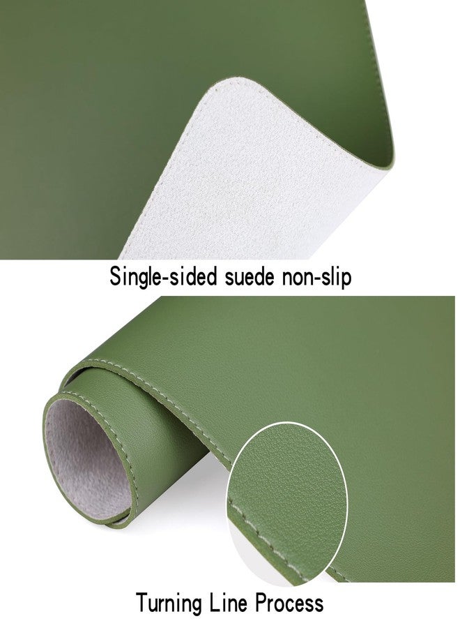Busnos Cute Desk Mat - 35.4"x17" Laptop Mat, Non-Slip PU Leather Mouse Pad for Desktop, Green Office Desk Accessory - Image 4