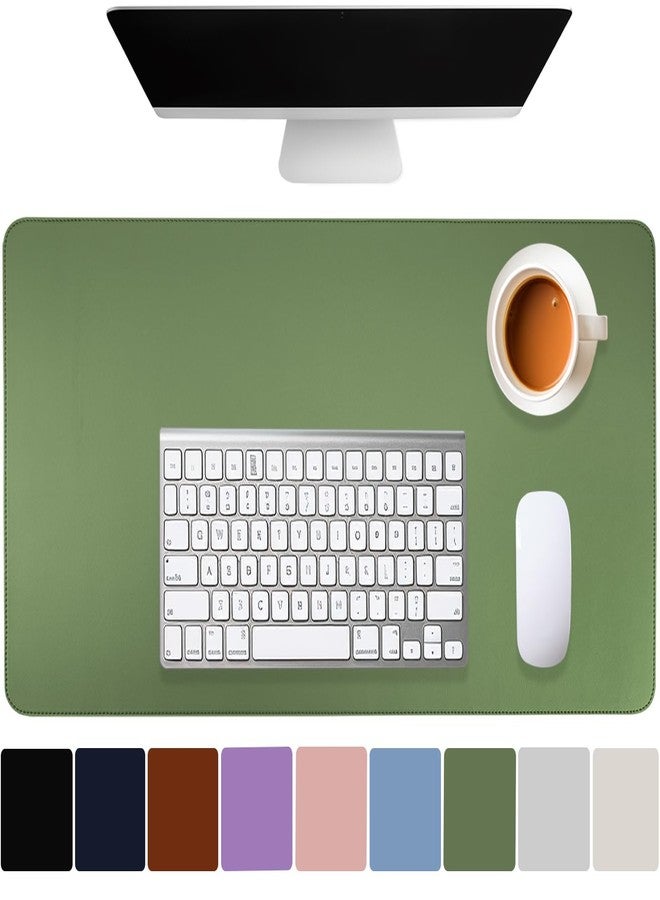 Busnos Cute Desk Mat - 35.4"x17" Laptop Mat, Non-Slip PU Leather Mouse Pad for Desktop, Green Office Desk Accessory - Image 1