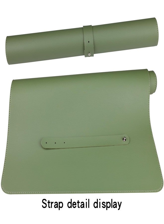 Busnos Cute Desk Mat - 35.4"x17" Laptop Mat, Non-Slip PU Leather Mouse Pad for Desktop, Green Office Desk Accessory - Image 5