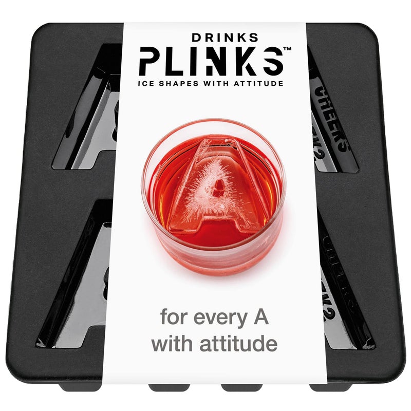 DrinksPlinks Letter A Ice Cube Tray Customized Silicone Whiskey Ice Cubes Mold Personalized Monogram Large Ice Molds for Cocktails Bourbon Initial Drinks Aperol Spritz Customized Gift