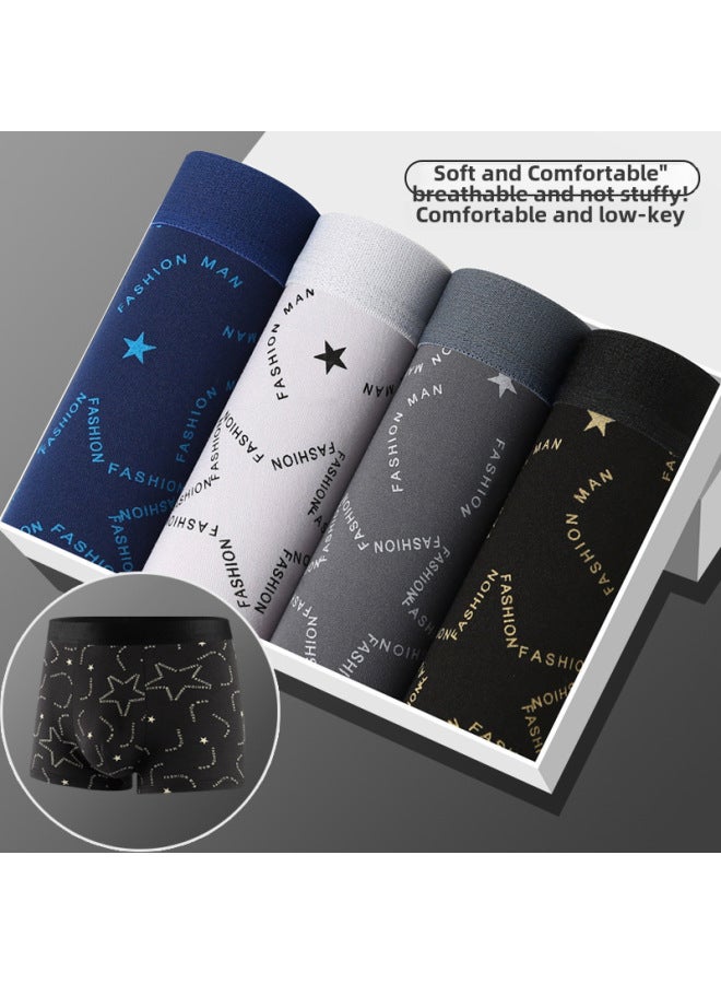 [new ] Men's Underwear Men's Boxer Pants Youth Mid-waist Boxer Pants Boys Large Size Pants Shorts Head