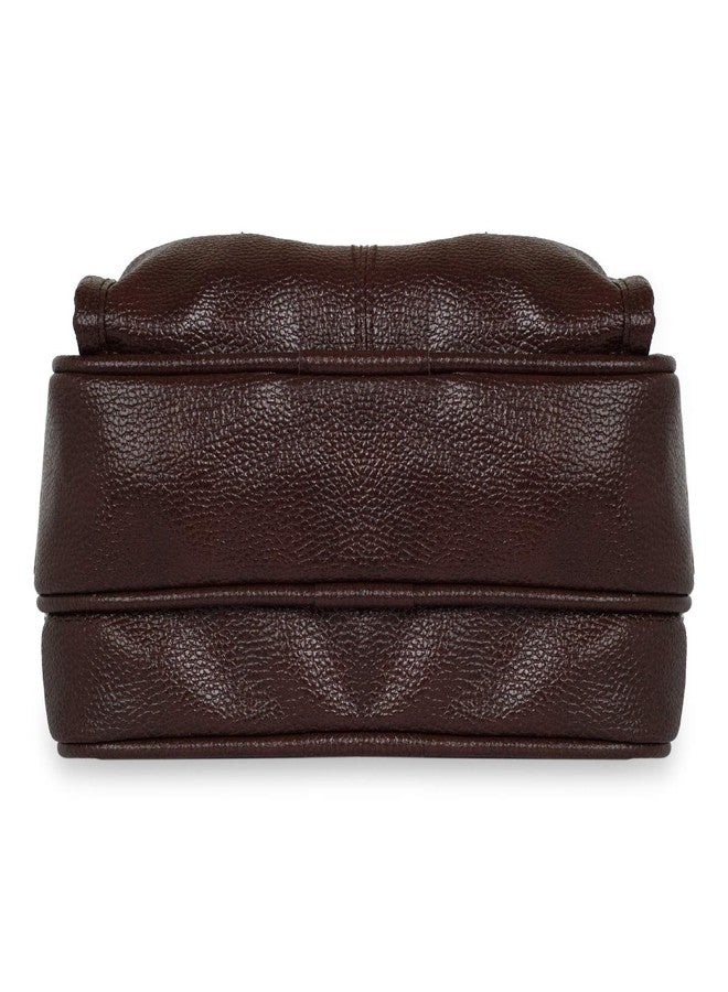 NFI essentials Leather Sling Bag for Men Cross Body Stylish Travel Messenger Office Side Bag (Dark Brown) - Image 3