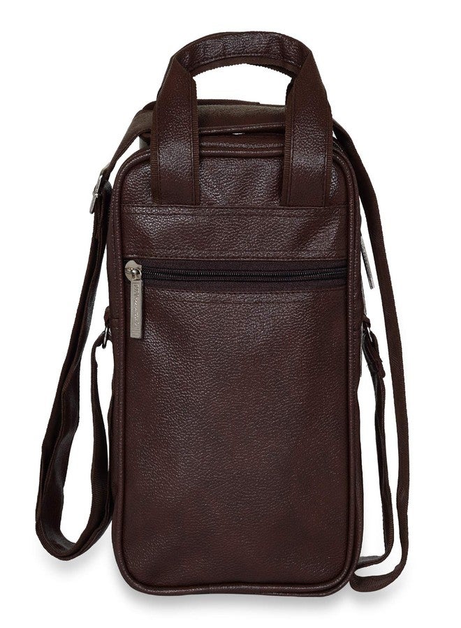 NFI essentials Leather Sling Bag for Men Cross Body Stylish Travel Messenger Office Side Bag (Dark Brown) - Image 2