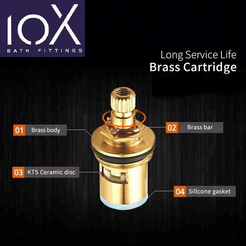 10X Metal, Brass Faucet , Silver, Chrome Finish - Image 2