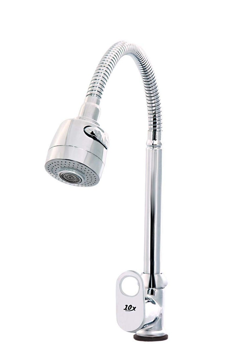 10X Metal, Brass Faucet , Silver, Chrome Finish - Image 1