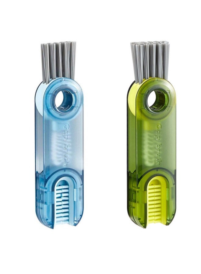 Pack Of 2 Rotatable Cup Cover Brush Kitchen Household Artifact Milk Bottle Thermos Bottle Groove Cleaning Multi-functional Cleaning Brush  - Image 1