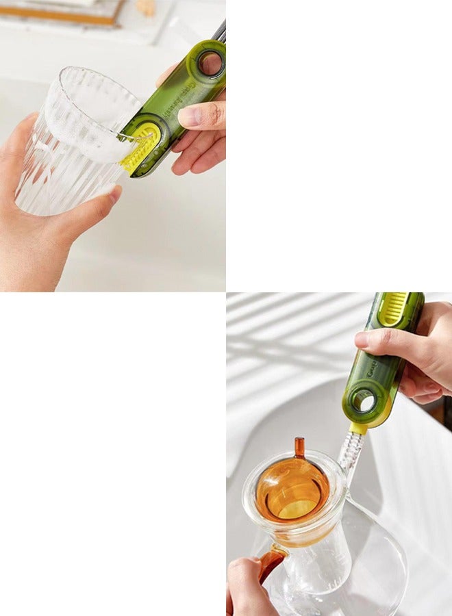 Pack Of 2 Rotatable Cup Cover Brush Kitchen Household Artifact Milk Bottle Thermos Bottle Groove Cleaning Multi-functional Cleaning Brush  - Image 2