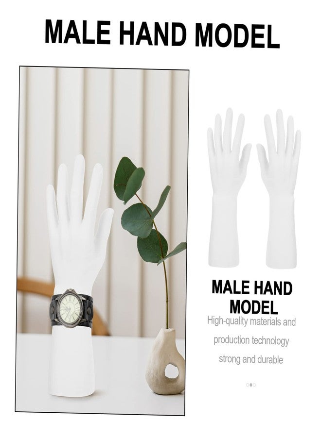 UKCOCO Male Hand Mannequin Display for Jewelry 2Pcs Desktop Ring Holder Multi-Function Hand Model for Bracelets Watches and Rings Durable and Lightweight - Image 4
