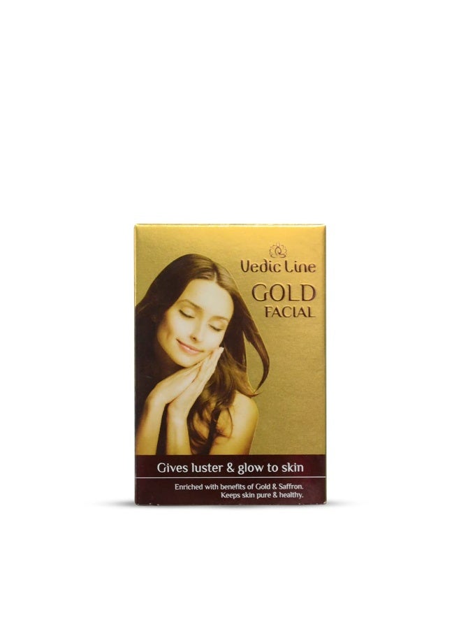 فيديك لاين مجموعة الوجه الذهبية من فيديك لاين لبشرة مشرقة ومتوهجة ذهبية جميلة مع مكونات الزعفران واللوز وخشب الصندل (منظف، مقشر، كريم، جل تدليك، عبوة، مصل)، 49 مل - Image 1