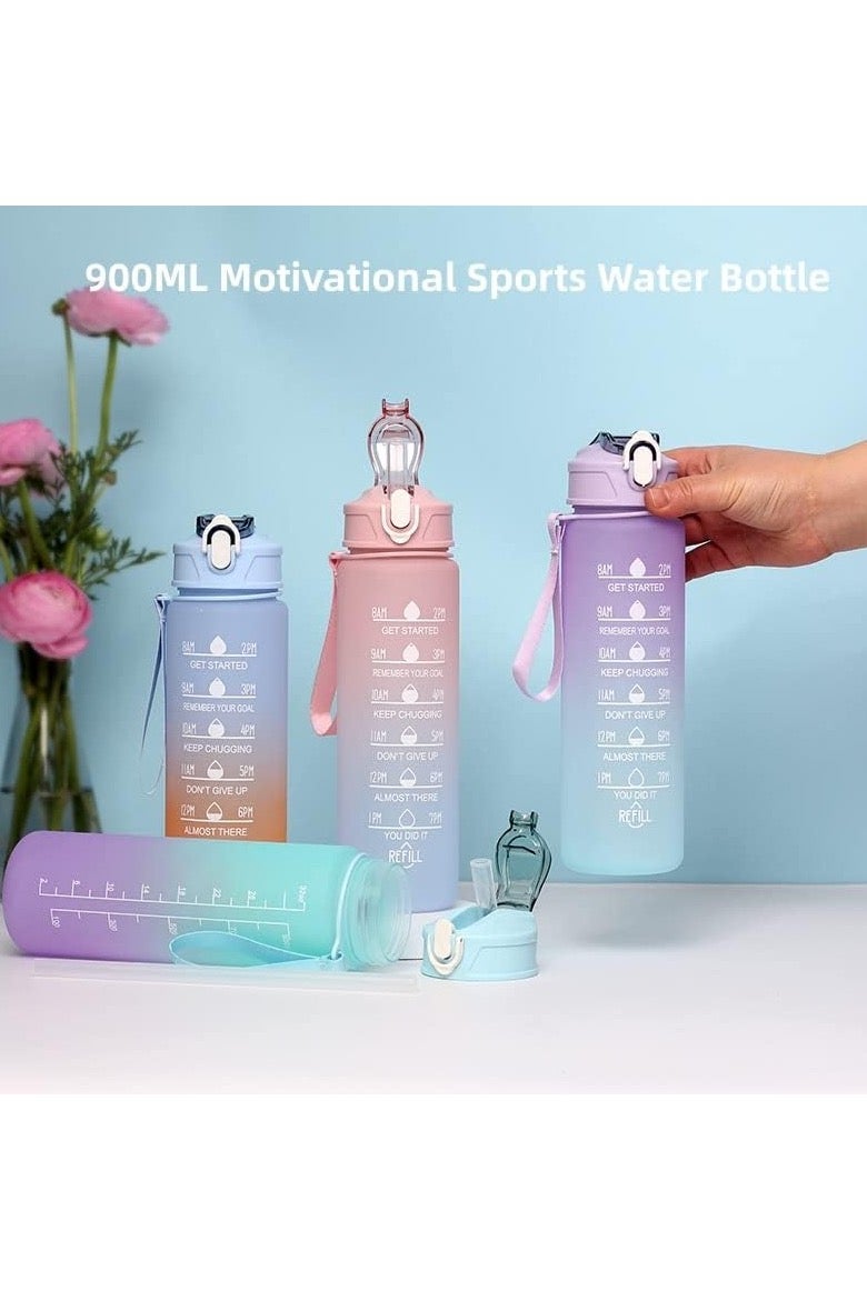 Generic Sports Water Bottles Set of 3, 2000ml+900ml+500ml BPA Free Motivational Sports Water Bottle with Time Capacity Marker Large Gym Cycling Water Bottle Cup Jug - Image 5