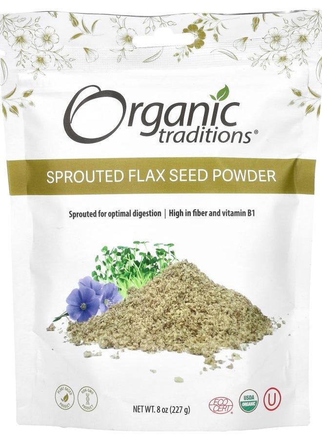 Organic Traditions Sprouted Flax Seed Powder 8 oz (227 g) 