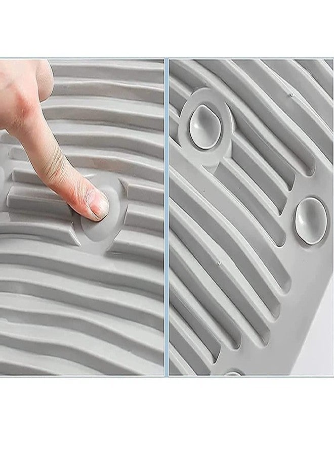 Akshify Washing Board Foldable Silicone Mini Laundry Washboard Portable Hand Wash Scrubbing Pad Anti-Skid Water Saving Cleaning Board for Clothes Shoes Towels Travel Home Laundry with Soap Holder - Image 4