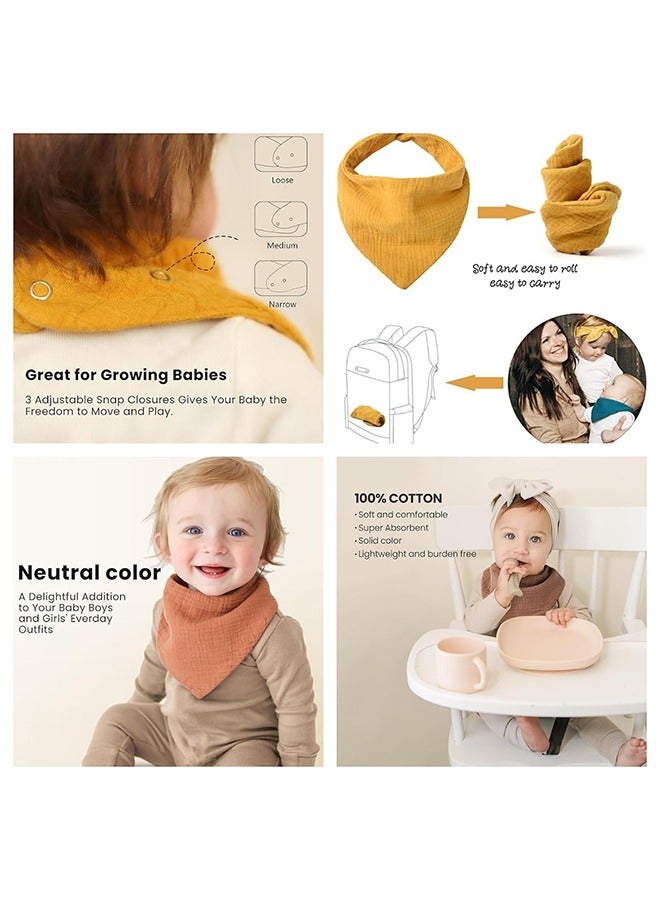 meayul 10 Pack Baby Bibs, Muslin Baby Bibs Adjustable 100% Cotton Baby Bandana Drool Bibs, new born baby items, Cotton With Super Absorbent Soft Drooling Bibs for Unisex Baby, Breathable for Teething Drooling - Image 5