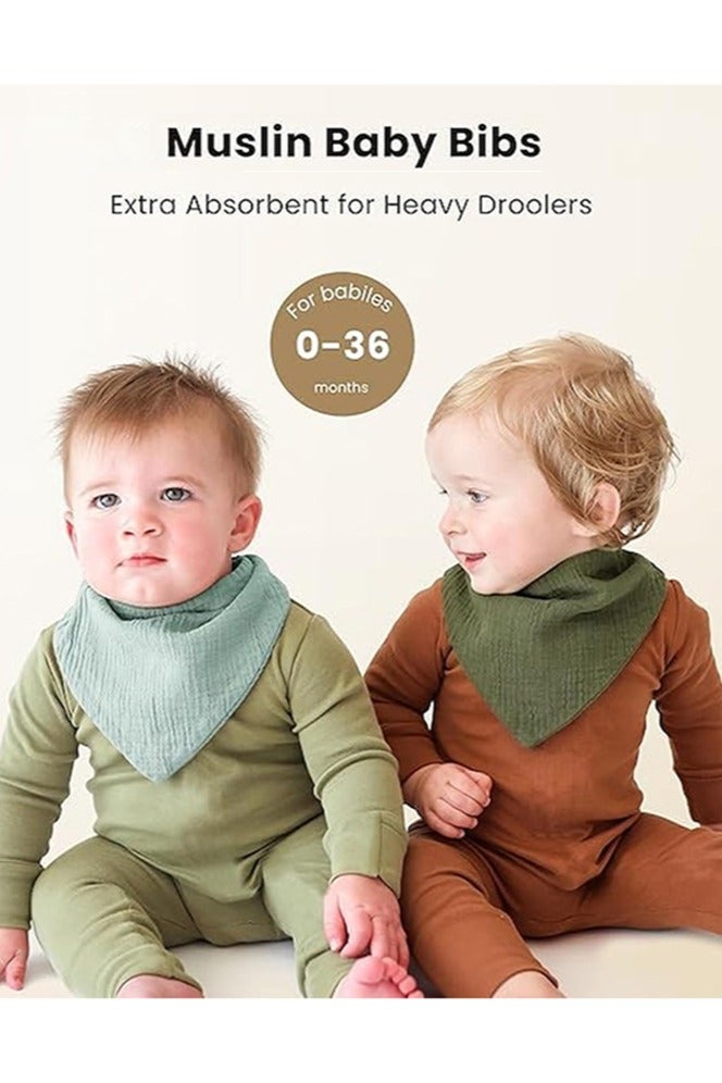 meayul 10 Pack Baby Bibs, Muslin Baby Bibs Adjustable 100% Cotton Baby Bandana Drool Bibs, new born baby items, Cotton With Super Absorbent Soft Drooling Bibs for Unisex Baby, Breathable for Teething Drooling - Image 3