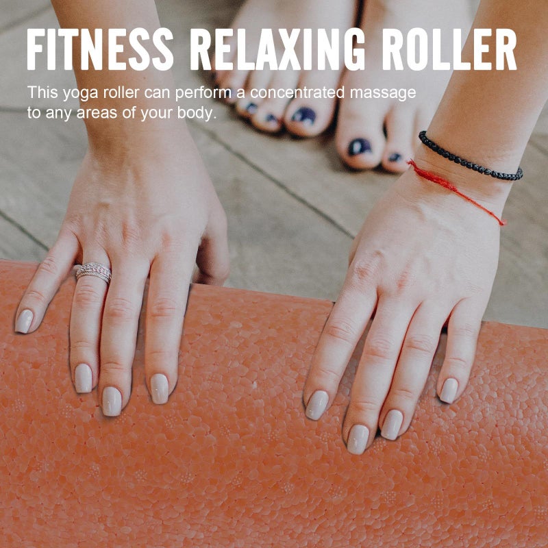 EPP Foam Roller 30x15cm Orange for Muscle Release Body Relaxation Yoga Fitness - Image 4