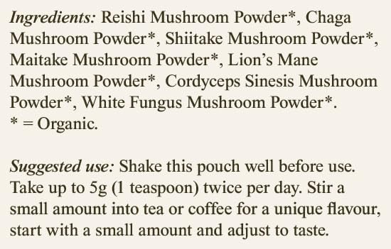 everyday_superfood Everyday Superfood Organic Seven Mushroom Blend Powder 190g, 7 Mushrooms Including Lion's Mane, Suitable for Cooking and Coffee Drinks - Image 3