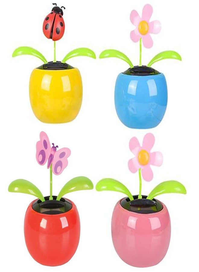 ArtCreativity Solar Toys for Kids, Set of 4, Solar Powered Dancing Flower Toys with Adhesive Stickers, Colorful Assorted Designs, Cute Window and Car Dashboard Decorations, Kids Party Favors - Image 1