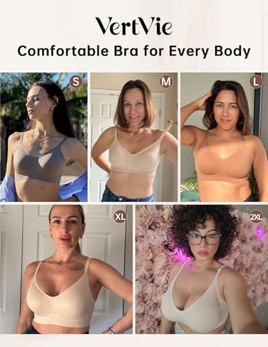 Vertvie Womens Seamless Bra No Underwire Comfort Push Up Bras Buttery Soft Wireless Bralette Full Coverage Sport Everyday Bra(Black,Medium) - Image 5