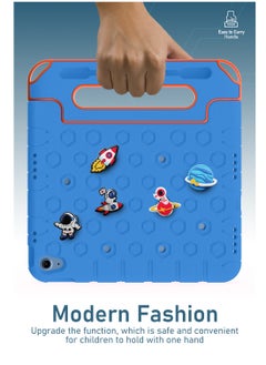 Moxedo Moxedo Rugged Protective EVA Silicone Kids Case Cover, Shockproof DIY 3D Cartoon Pattern with Pencil Holder, Stand and Handle Grip Compatible for Apple iPad 2022 (10th Gen) 10.9 inch – Sky Blue  - Image 5