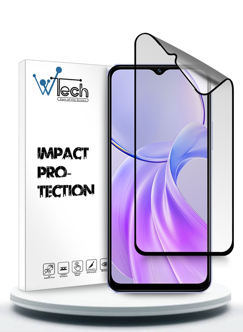 دبليو تيك Vivo Y28s 5G 2024 نانو سيراميك كامل الغراء بغطاء كامل واقي شاشة مرن غير لامع (MSCNMN) - شفاف / أسود - Image 1