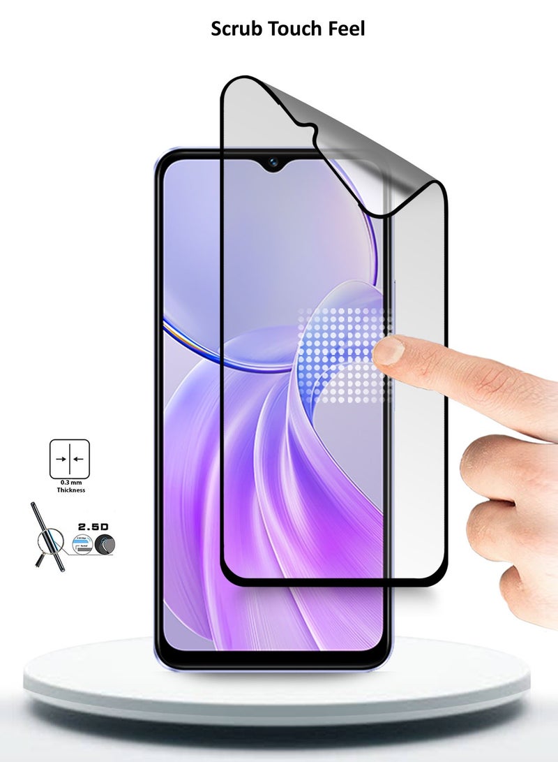 دبليو تيك Vivo Y28s 5G 2024 نانو سيراميك كامل الغراء بغطاء كامل واقي شاشة مرن غير لامع (MSCNMN) - شفاف / أسود - Image 4