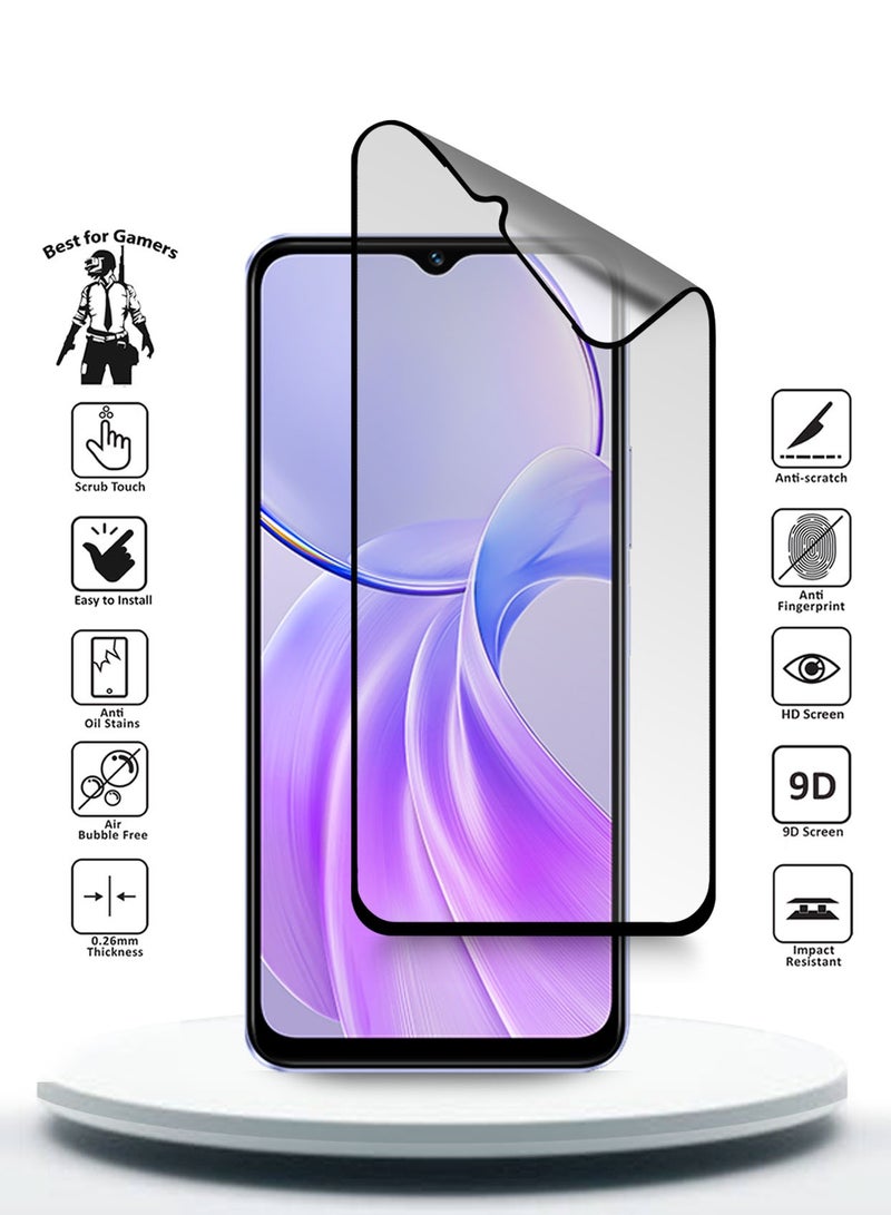 دبليو تيك Vivo Y28s 5G 2024 نانو سيراميك كامل الغراء بغطاء كامل واقي شاشة مرن غير لامع (MSCNMN) - شفاف / أسود - Image 2