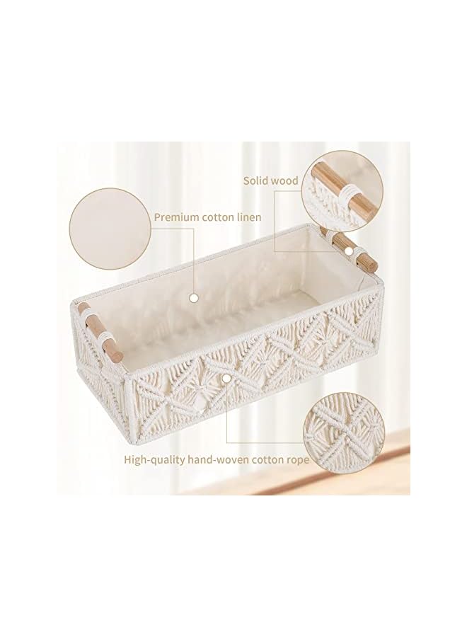 Zaboon Basket Boho Decor With Handle Decorative Storage Bins For Organizing Woven Decorative Basket With Handle For Bathroom Decor Bedroom Nursery Baskets Set (Set Of 2) - Image 2