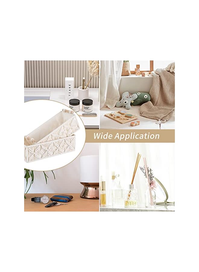 Zaboon Basket Boho Decor With Handle Decorative Storage Bins For Organizing Woven Decorative Basket With Handle For Bathroom Decor Bedroom Nursery Baskets Set (Set Of 2) - Image 3