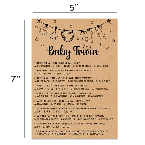 Misaidou Baby Shower Game - Trivia Cards & Party Activities, 30 Cards Included, Kraft - Image 2