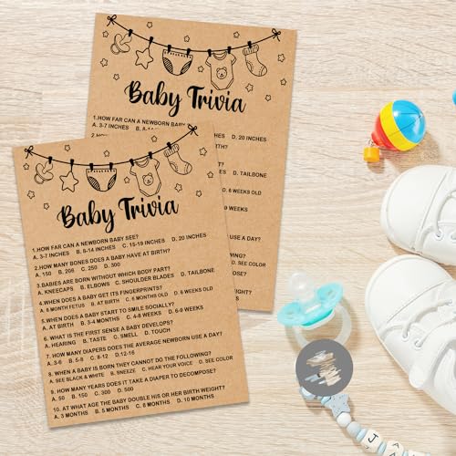 Misaidou Baby Shower Game - Trivia Cards & Party Activities, 30 Cards Included, Kraft - Image 3