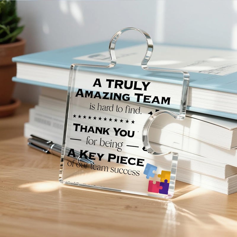 Yigaue Team Thank You Appreciation Gifts for Coworkers Colleagues Employees, Teamwork Gift Best Teams Ever Gifts a Truly Amazing Team Is Hard to Find Acrylic Puzzle Piece Plaque Office Decor - Image 5