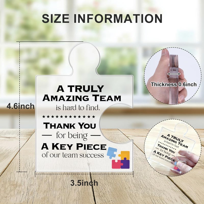 Yigaue Team Thank You Appreciation Gifts for Coworkers Colleagues Employees, Teamwork Gift Best Teams Ever Gifts a Truly Amazing Team Is Hard to Find Acrylic Puzzle Piece Plaque Office Decor - Image 2