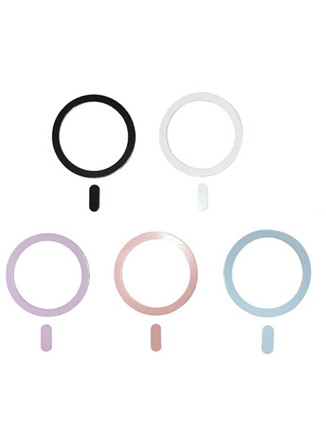5PCS Universal Metal Rings Compatible with Magnetic Sticker, Magnetic Ring for Phone Cases & Wireless Charging, Anti-Rotation